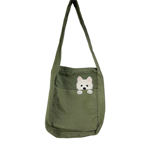 Handmade Student Messenger Bag cute Doggie Embellished Dog - Picture 3 of 5